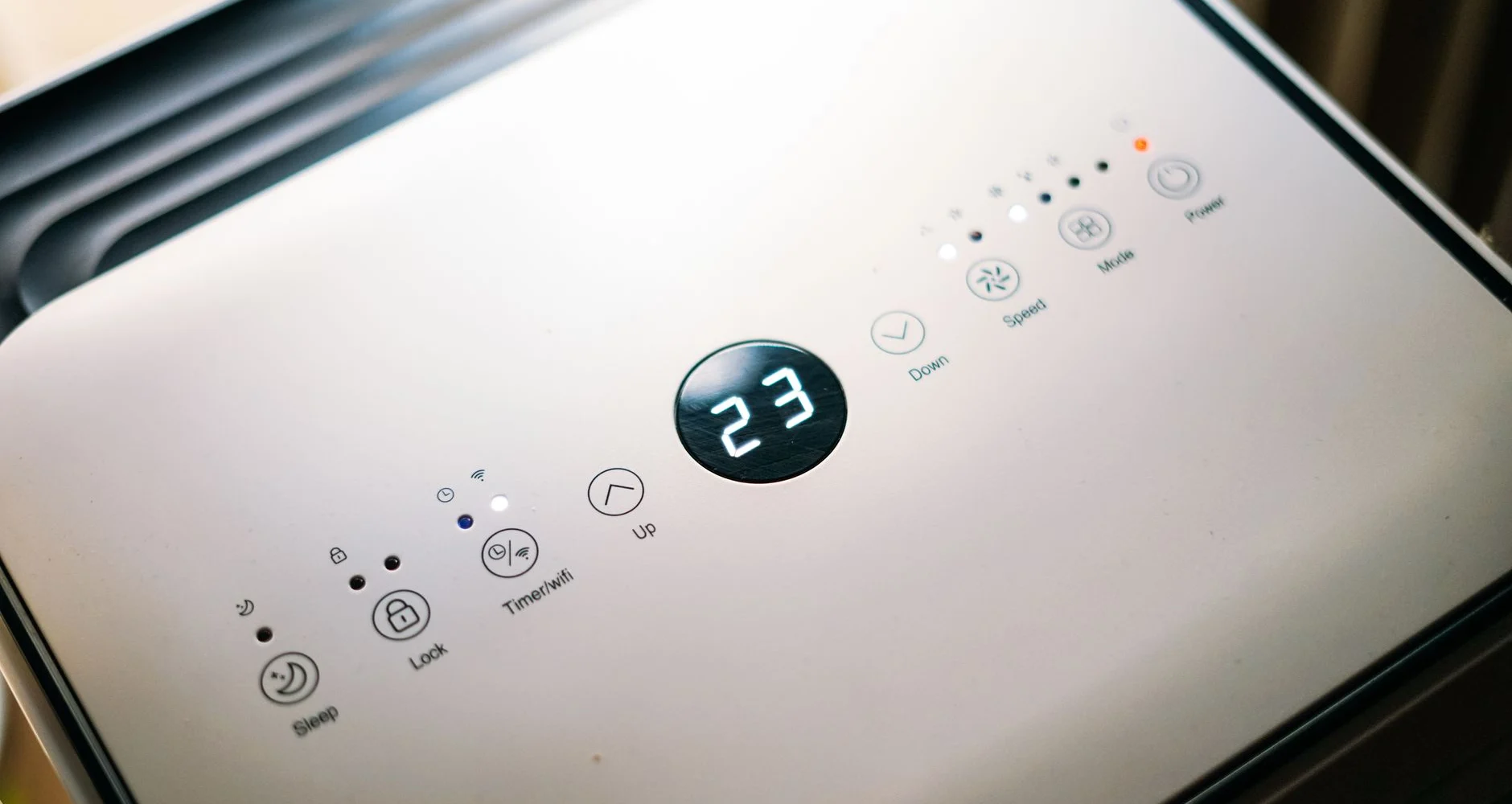 Dehumidifier drying a room after water damage