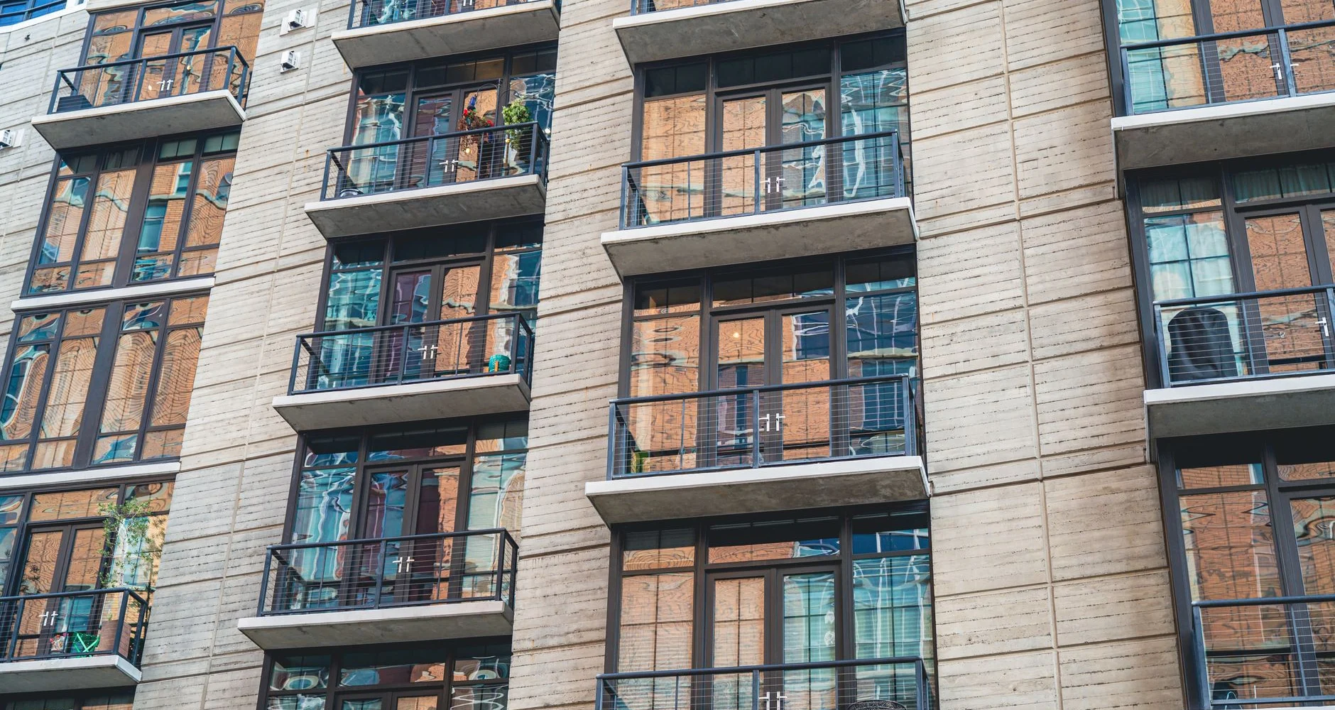 Multi-story apartment building exterior
